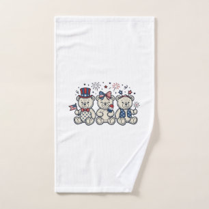 Patriottische teddyberen Vintage graveer Vector De Handdoek