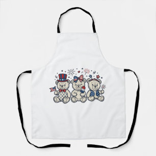 Patriottische teddyberen Vintage graveer Vector De Schort