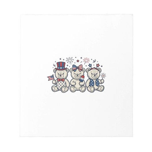 Patriottische teddyberen Vintage gravure vector on Notitieblok (Voorkant)