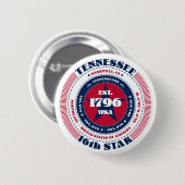 Patriottische Tennessee Cirkel met State Details Ronde Button 5,7 Cm (Voorkant /achterkant)