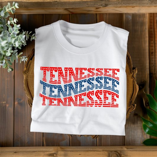 Patriottische Tennessee Rood en Blauw Boho T-shirt
