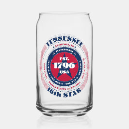 Patriottische Tennessee Typografie Drinkware Set Blikvorm Glas