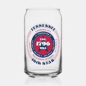Patriottische Tennessee Typografie Drinkware Set Blikvorm Glas (Achterkant)
