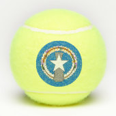 Patriottische Tennis Ball met vlag Noordelijke Mar Tennisballen (Achterkant)