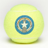 Patriottische Tennis Ball met vlag Noordelijke Mar Tennisballen (Voorkant)