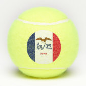 Patriottische Tennis Ball met vlag van Iowa, Veren Tennisballen (Achterkant)