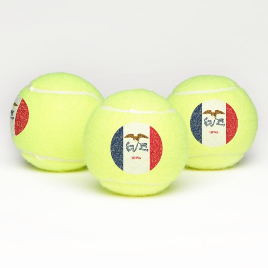 Patriottische Tennis Ball met vlag van Iowa, Veren Tennisballen (Multi)