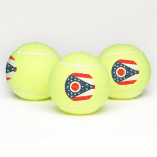 Patriottische Tennis Ball met vlag van Ohio, Veren Tennisballen