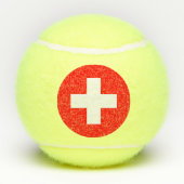Patriottische Tennis Ball met vlag van Zwitserland Tennisballen (Achterkant)