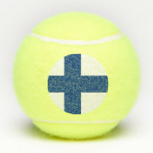 Patriottische tennisbal met vlag van Finland Tennisballen (Achterkant)