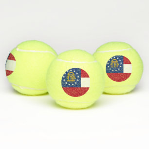 Patriottische tennisbal met vlag van Georgia, VS Tennisballen