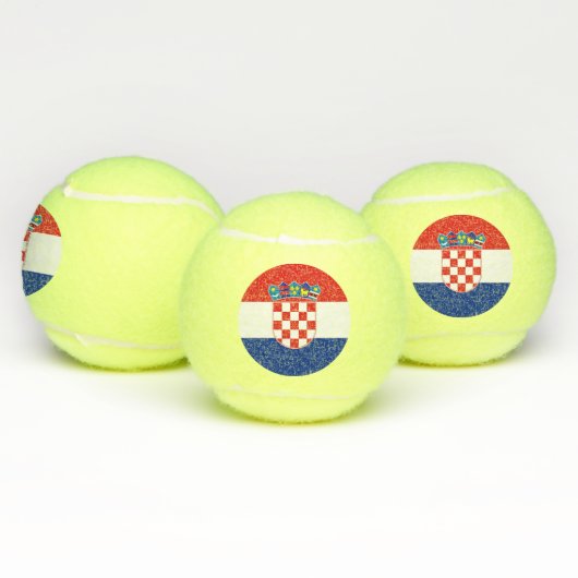 Patriottische tennisbal met vlag van Kroatië Tennisballen (Multi)