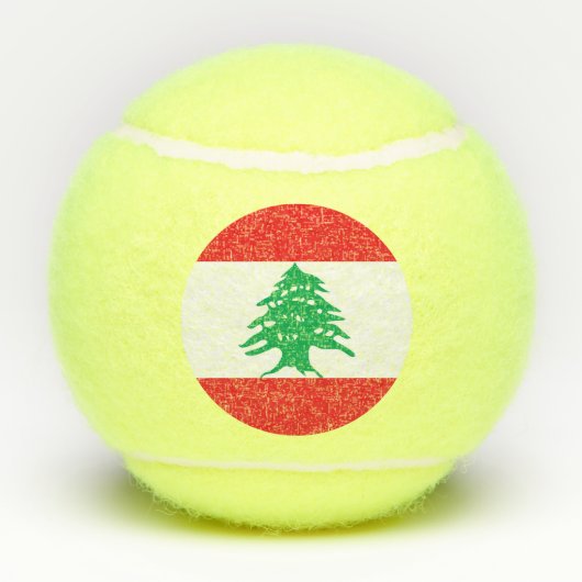 Patriottische tennisbal met vlag van Libanon Tennisballen (Achterkant)