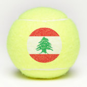 Patriottische tennisbal met vlag van Libanon Tennisballen (Voorkant)
