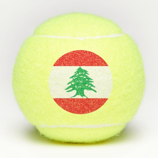 Patriottische tennisbal met vlag van Libanon Tennisballen (Voorkant)