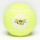 Patriottische tennisbal met vlag van Maagdeneiland Tennisballen (Achterkant)