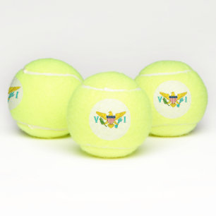 Patriottische tennisbal met vlag van Maagdeneiland Tennisballen