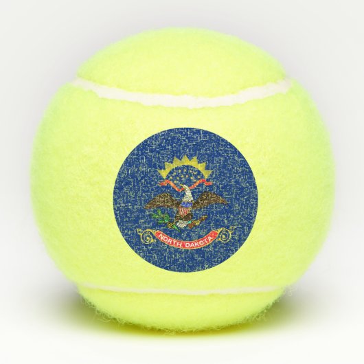 Patriottische tennisbal met vlag van North Dakota Tennisballen (Achterkant)
