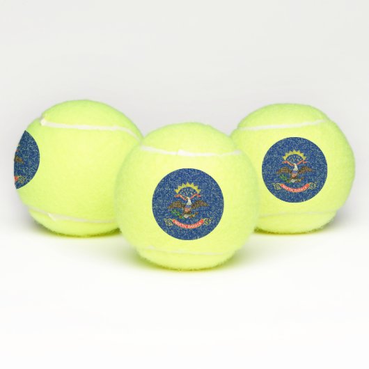 Patriottische tennisbal met vlag van North Dakota Tennisballen (Multi)