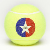 Patriottische tennisbal met vlag van San Antonio Tennisballen (Achterkant)