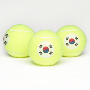 Patriottische tennisbal met vlag van Zuid-Korea Tennisballen