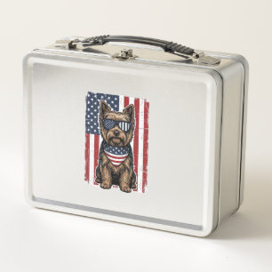 Patriottische Terrier Hond Vintage Vlag Vector Des