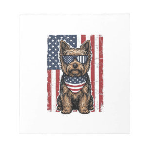 Patriottische Terrier Hond Vintage Vlag Vector Des Notitieblok