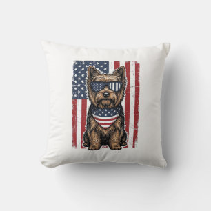 Patriottische Terrier Hond Vintage Vlag Vector Ont Kussen