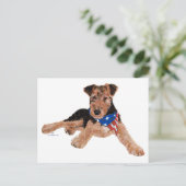 Patriottische Terrier Puppy Briefkaart (Staand voorkant)