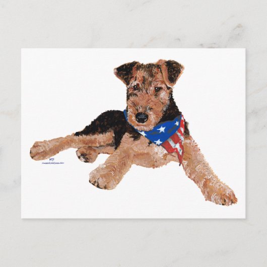 Patriottische Terrier Puppy Briefkaart (Voorkant)