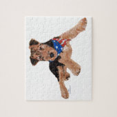 Patriottische Terrier Puppy Legpuzzel (Verticaal)