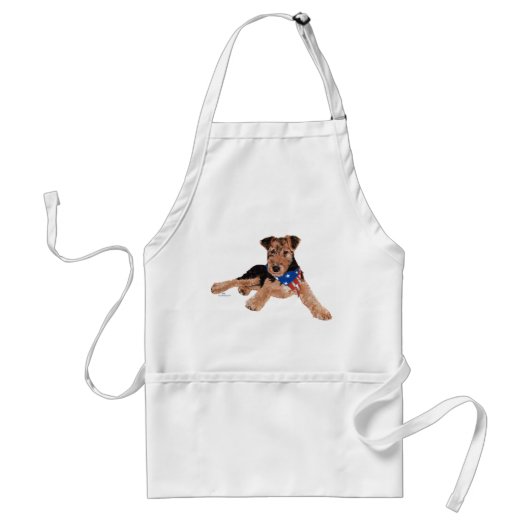 Patriottische Terrier Puppy Standaard Schort (Voorkant)