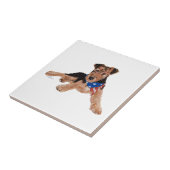 Patriottische Terrier Puppy Tegeltje (Zijkant)