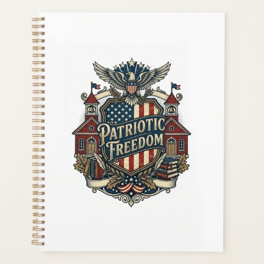 Patriottische Terug naar School Vector Grafische T Planner (Voorkant)