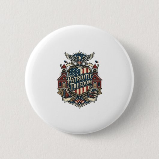 Patriottische Terug naar School Vector Grafische T Ronde Button 5,7 Cm (Voorkant)