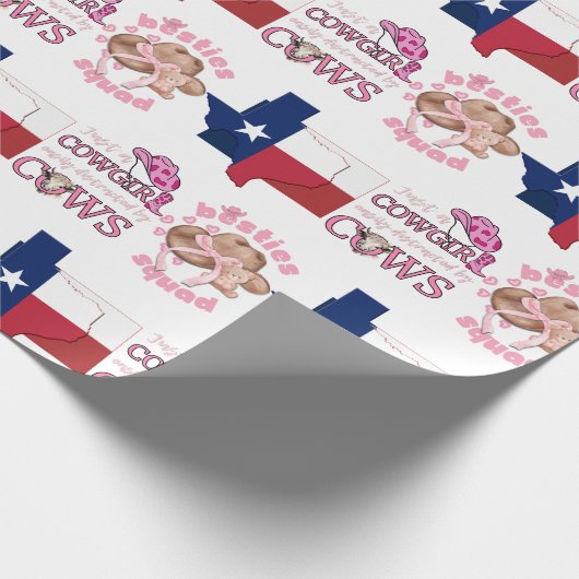 Patriottische TEXAS COWGIRL Besties Coquette Cadeaupapier (Hoek)