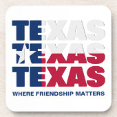 Patriottische TEXAS FLAG Friendship Bier Onderzetter (Voorkant)