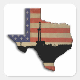 Patriottische Texas olie booreiland Vierkante Sticker