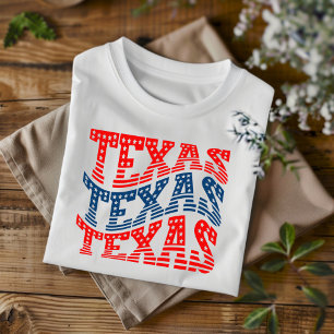 Patriottische Texas Rood en Blauw Boho T-shirt