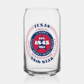 Patriottische Texas Typography Drinkware Set Blikvorm Glas (Voorkant)