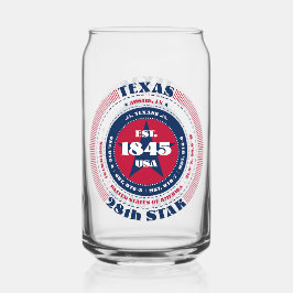 Patriottische Texas Typography Drinkware Set Blikvorm Glas