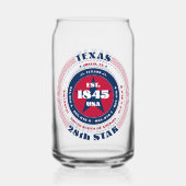 Patriottische Texas Typography Drinkware Set Blikvorm Glas (Achterkant)