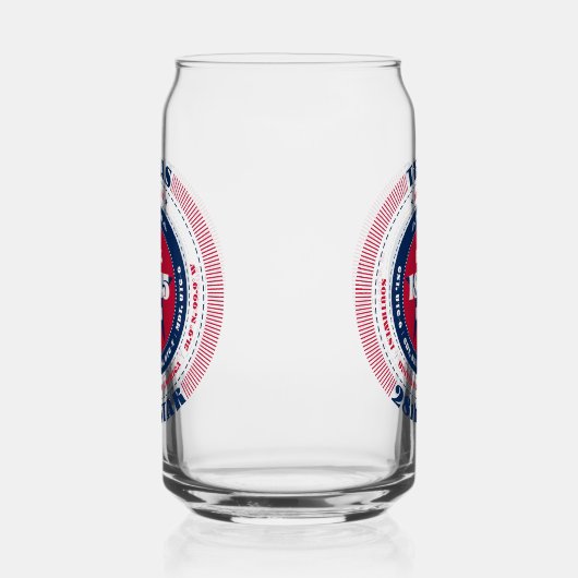 Patriottische Texas Typography Drinkware Set Blikvorm Glas (Rechts)