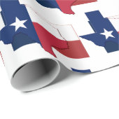 Patriottische TEXAS VLAG KAART Lone Star State Cadeaupapier (Rol Hoek)