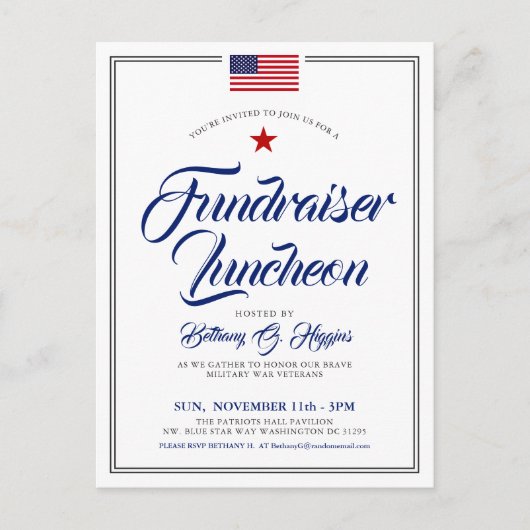 Patriottische Thaise Event American Flag Invitatio Briefkaart (Voorkant)