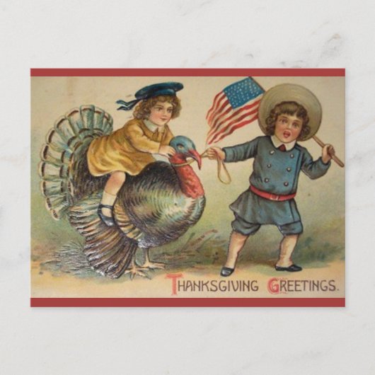  patriottische Thanksgiving Briefkaart (Voorkant)