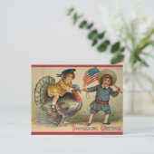  patriottische Thanksgiving Briefkaart (Staand voorkant)