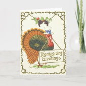 Patriottische Thanksgiving Feestdagen Kaart (Voorkant)