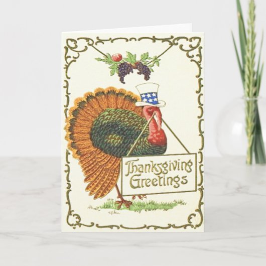 Patriottische Thanksgiving Feestdagen Kaart (Voorkant)