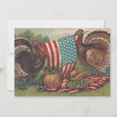  patriottische Thanksgiving Groeten Turkije Kaart (Voorkant)